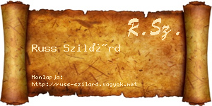 Russ Szilárd névjegykártya